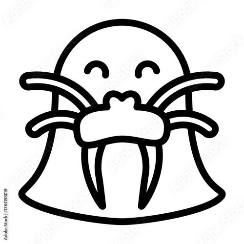 Walrus Vector Line Icon Design