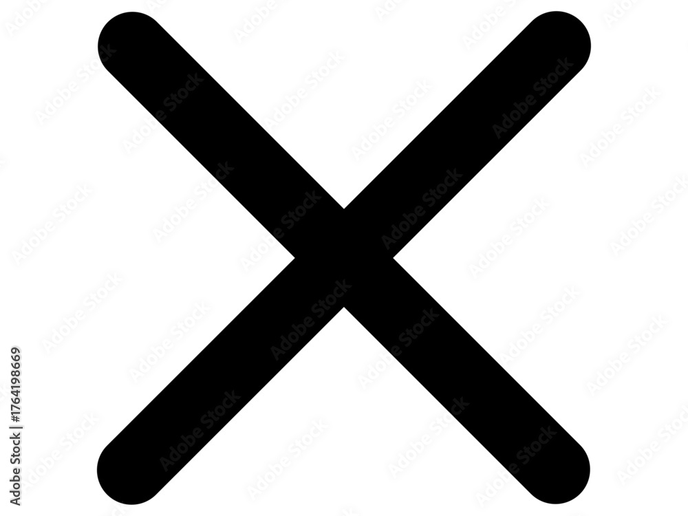 Fototapeta premium バツ印のマーク(黒いバッテン)