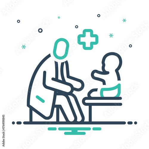 Mix icon for baby checkup