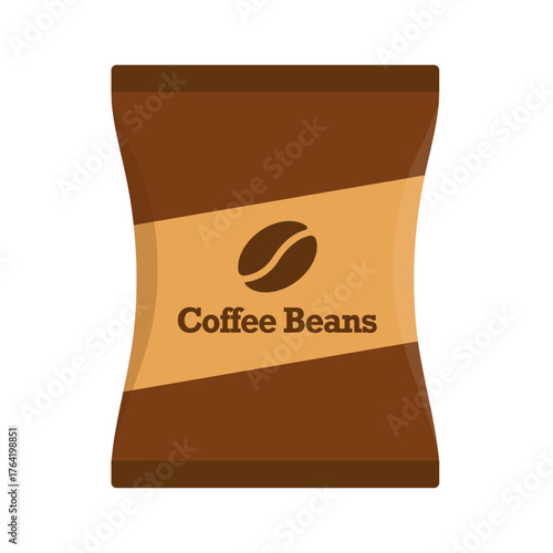 coffee beans bag flat vector illustration 