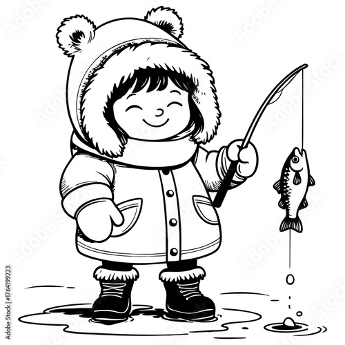 Child Ice Fishing Fun