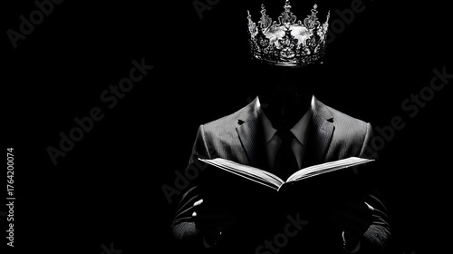 Powerful Leader Reading, Knowledge Is Power Concept