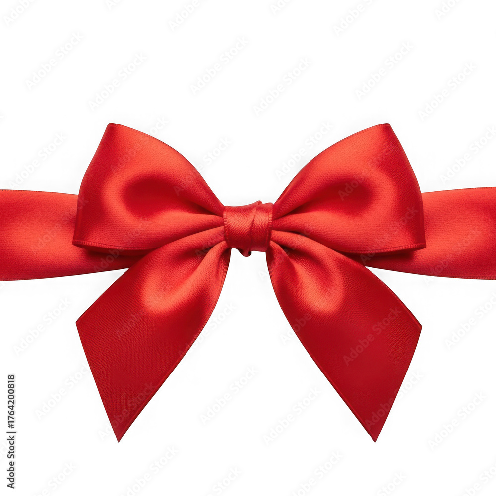 Fototapeta premium 3d red satin bow isolated on transparent background