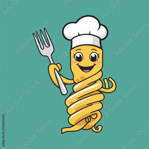 National Pasta Day vector illustration with cute spaghetti, penne, macaroni, ravioli characters, festive pasta party, flat solid colors, playful foodie designs