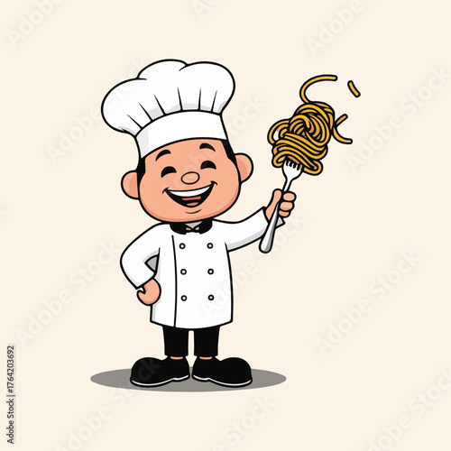 National Pasta Day vector illustration with cute spaghetti, penne, macaroni, ravioli characters, festive pasta party, flat solid colors, playful foodie designs