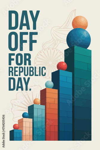 Day Off for Republic Day Kazakhstan Modern Vector Illustration