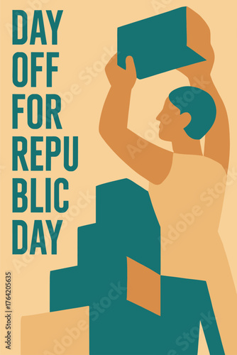 Day Off for Republic Day Kazakhstan Modern Vector Illustration