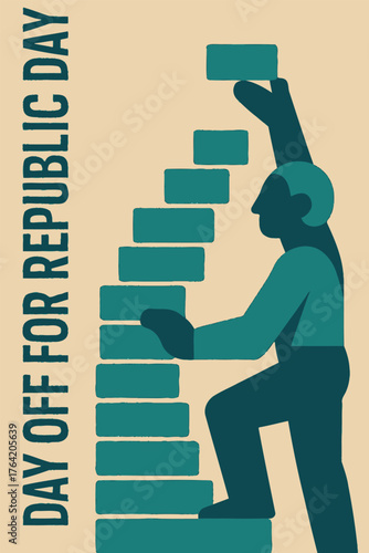 Day Off for Republic Day Kazakhstan Modern Vector Illustration