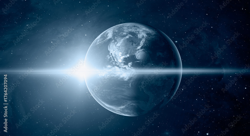 Fototapeta premium Planet Earth with a spectacular sunset 