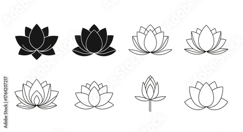 Lotus Flower Icon Set3