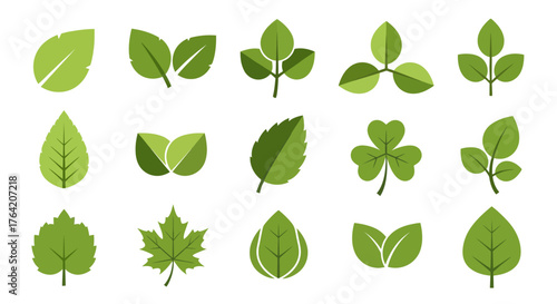 Green Leaf Icon Set4