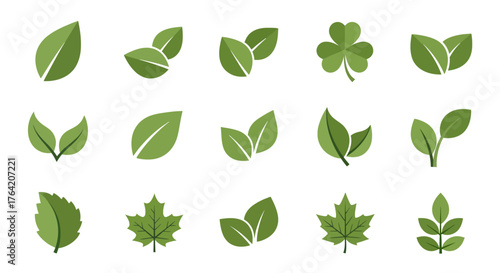 Green Leaf Icon Set3