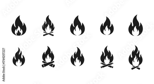 Fire and Campfire Icon Set1