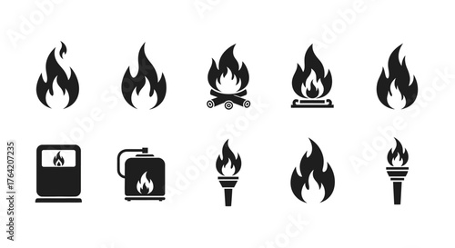 Fire and Campfire Icon Set2