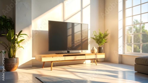Modern living room with flat screen tv