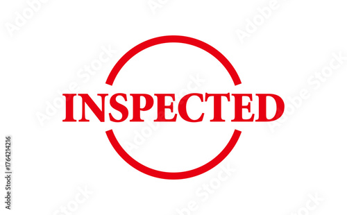 INSPECTED - Red Rubber Stamp with text INSPECTED
