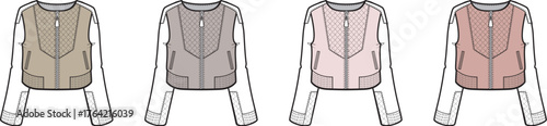 Fashionable bomber jackets in a variety of pastel colors, ideal for any season