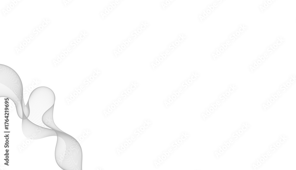 Fototapeta premium Abstract White Background with Flowing Gray Wavy Lines and Smoke Effect