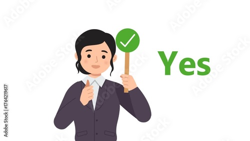 A person is holding a  YES 