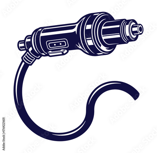 Vector illustration of a car cigarette lighter isolated on a white background