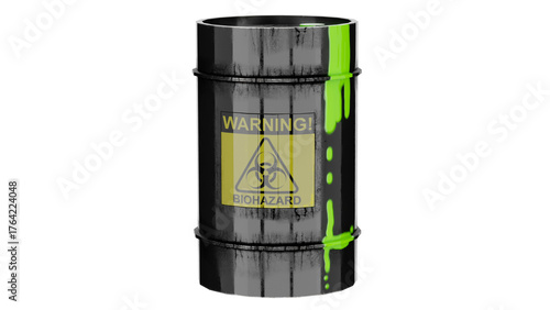 3d rendering radioactive barrel 