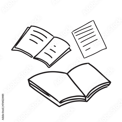 simple book sketch illustration for icon