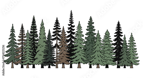 Illustrative Evergreen Trees Design