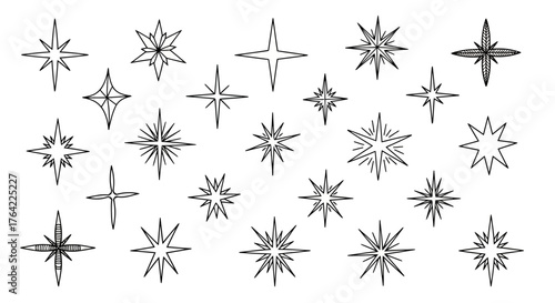 Twinkling Starburst Collection Unique Vector Designs for Celestial Projects