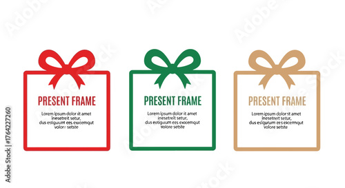 Festive Present Frame Collection Vibrant Christmas & Holiday Gift Box Designs