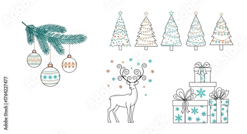 Christmas Tree Ornaments & Decorations Illustration