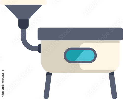 Illustration of a modern industrial equipment processing raw material using modern technology