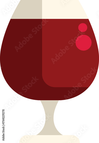 Glass of red wine standing on a white background