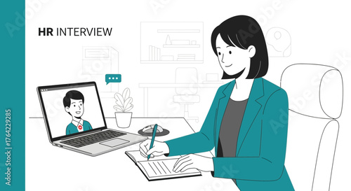 Online Meeting And Dialogue Of Interviews Between Company Teams And Candidates