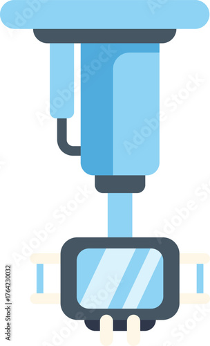 Medical lamp hanging from ceiling lighting operating room in hospital, clinic, or doctor's office