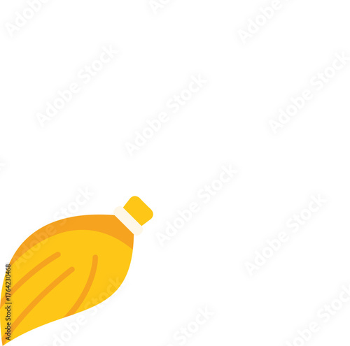 Simple vector illustration of a yellow sweeping broom, representing cleaning and household chores