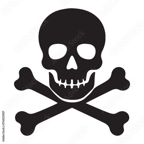 Silhouette vector of a skull and crossbones symbol illustration design