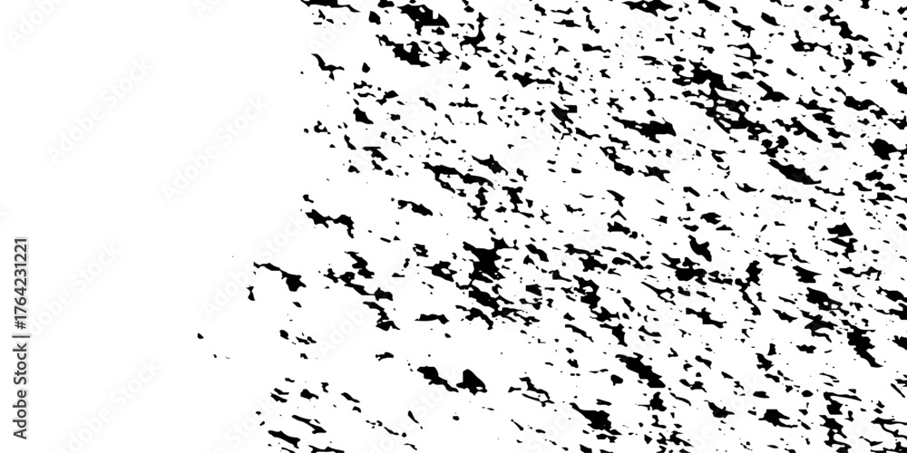 Fototapeta premium Distress urban overlay spotted concrete grain surface grainy noise rust wall grunge black splatter and white background. damaged chalk crack rough ink wall texture. 