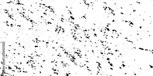 Distress urban overlay spotted concrete grain surface grainy noise rust wall grunge black splatter and white background. damaged chalk crack rough ink wall texture.	
