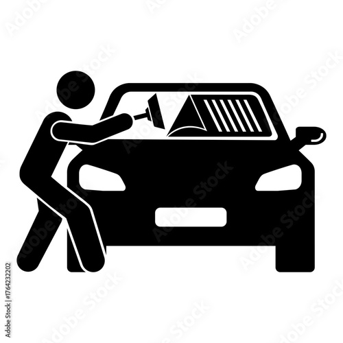 Car wash icons set. Simple black and white car wash sign icon Car wash icon black vector flat design set icons washing machine Car wash icon