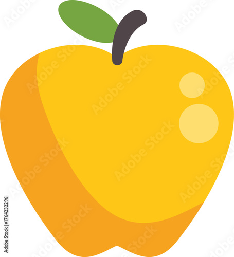 Cartoon yellow apple representing healthy eating habits and wellbeing
