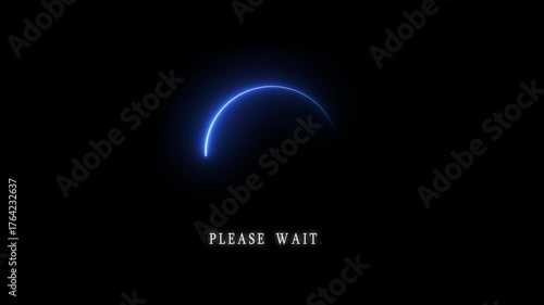 Wallpaper Mural Neon progress circle loading bar animation. Circle loading icon animation. Neon Glowing circle frame on black background. Torontodigital.ca