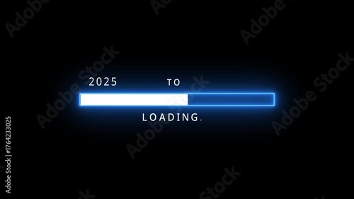 New Year Loading Bar Animation.  New year 2025 to 2026 animation.  Year change animation.