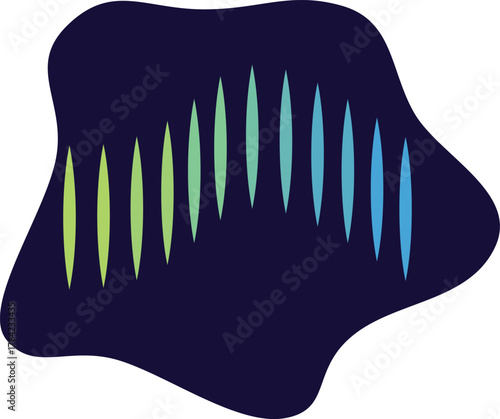 Dynamic soundwave visualization with gradient colors symbolizing audio signal processing, music technology, and sound design
