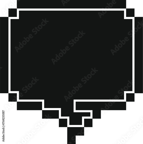 Pixelated speech bubble communicating a message in a digital world