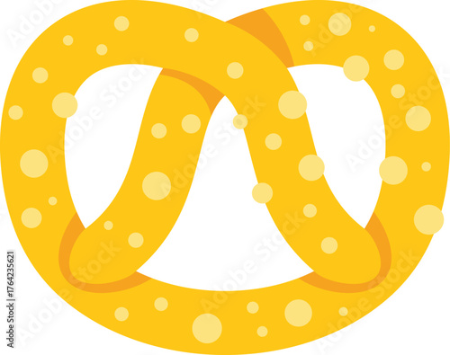 Delicious, freshly baked pretzel sprinkled with coarse salt, representing a classic snack or oktoberfest treat