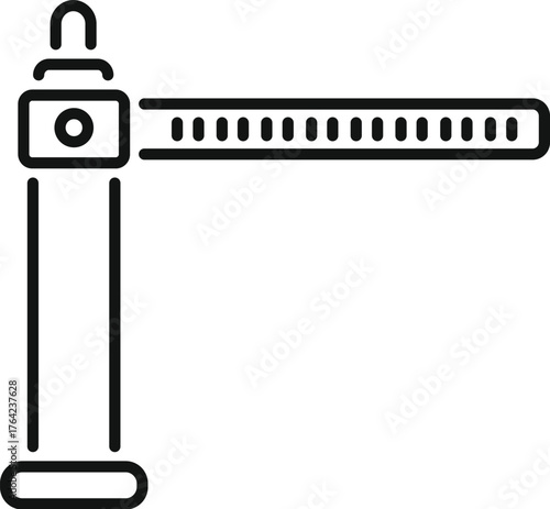 Parking barrier gate automatic system closing access icon. Outline parking barrier gate automatic system closing access vector icon for web design isolated on white background