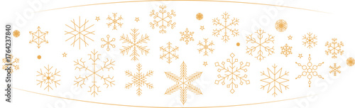Snowflake set on isolated background. Isolated snowflake vector icon logo snow Xmas character symbol collection. Frost background. Christmas icon. Happy New Year 2026. Vector illustration