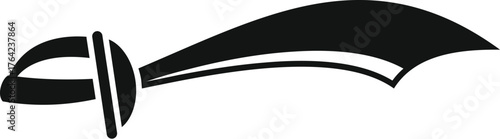Yatagan with curved blade typical of ottoman empire armies, used by infantry and navy