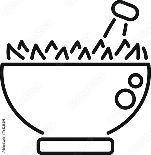 Hot water is pouring from above into a bowl, ready for a relaxing foot bath with herbs
