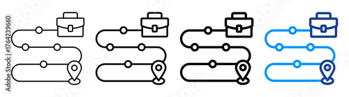 Business Roadmap Icon Different Style Outline Collection Set